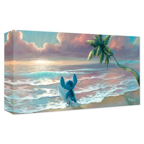 디즈니 Disney Stitch Waiting for Waves Gicle on Canvas by Rob Kaz