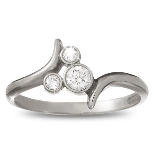 디즈니 Disney Mickey Mouse Tilted Icon Diamond Ring - Platinum