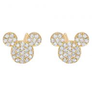 Disney Mickey Mouse Icon Stud Earrings by CRISLU - Yellow Gold