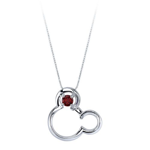 디즈니 Disney Mickey Mouse January Birthstone Necklace for Women - Garnet