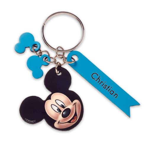 디즈니 Disney Mickey Mouse Face Leather Keychain - Personalizable