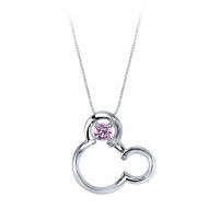 Disney Mickey Mouse June Birthstone Necklace for Women - Light Amethyst