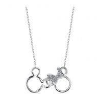 Disney Mickey and Minnie Mouse Icon Diamond Necklace