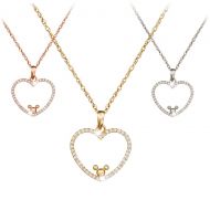 Disney Diamond Heart Mickey Mouse Necklace - 18K