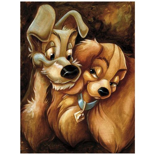 디즈니 Disney Lady and the Tramp Giclee by Darren Wilson