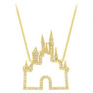 Disney Fantasyland Castle Necklace by CRISLU - Gold