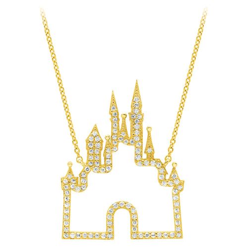 디즈니 Disney Fantasyland Castle Necklace by CRISLU - Gold