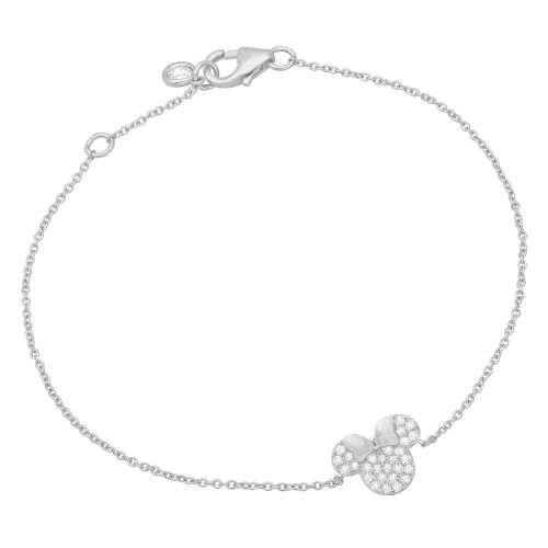 디즈니 Disney Minnie Mouse Icon Bracelet by CRISLU - Platinum