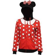 Disney Mens Juniors Minnie Mouse Costume Hoodie Jacket with 3D Ears and Bow