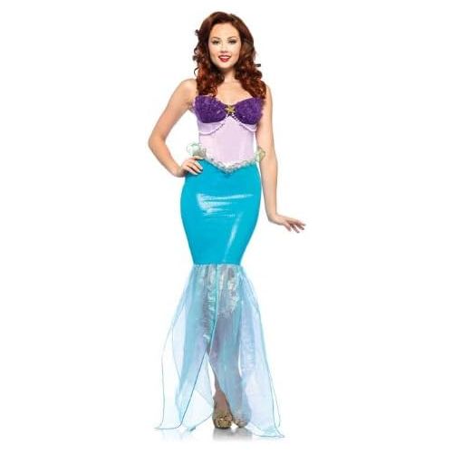 디즈니 할로윈 용품Leg Avenue Costumes Disney Undersea Ariel Halter Dress with Iridescent Organza Tail