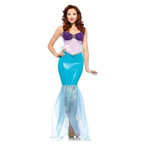 디즈니 할로윈 용품Leg Avenue Costumes Disney Undersea Ariel Halter Dress with Iridescent Organza Tail