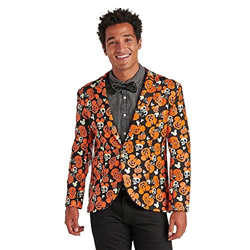 디즈니 할로윈 용품Disney Mickey Mouse Pumpkin Glow-in-The-Dark Half Suit and Light-Up Tie Costume for Adults