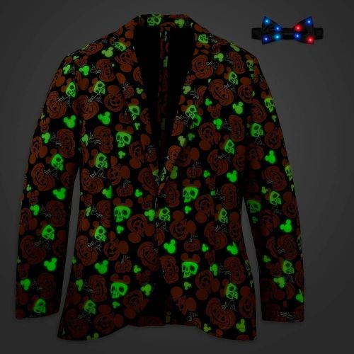 디즈니 할로윈 용품Disney Mickey Mouse Pumpkin Glow-in-The-Dark Half Suit and Light-Up Tie Costume for Adults