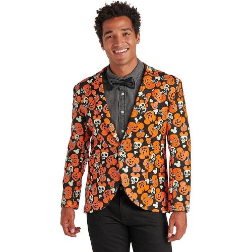 디즈니 할로윈 용품Disney Mickey Mouse Pumpkin Glow-in-The-Dark Half Suit and Light-Up Tie Costume for Adults