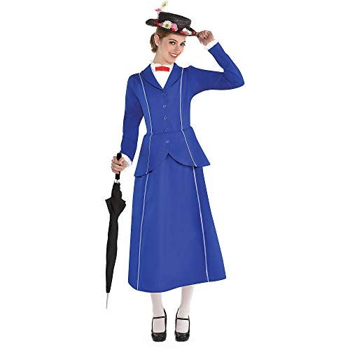 디즈니 할로윈 용품Disney Mary Poppins 2 Pc. Womens Costume, with Hat Size: Med. (US 6-8)
