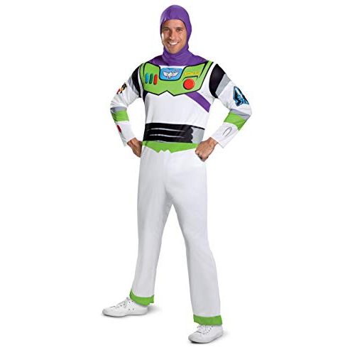 디즈니 할로윈 용품Disney mens Disguise Disney Pixar Toy Story and Beyond Buzz Lightyear Classic adult sized costumes, White/Green/Red/Purple, XL 42-46 US