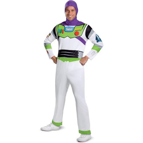 디즈니 할로윈 용품Disney mens Disguise Disney Pixar Toy Story and Beyond Buzz Lightyear Classic adult sized costumes, White/Green/Red/Purple, XL 42-46 US