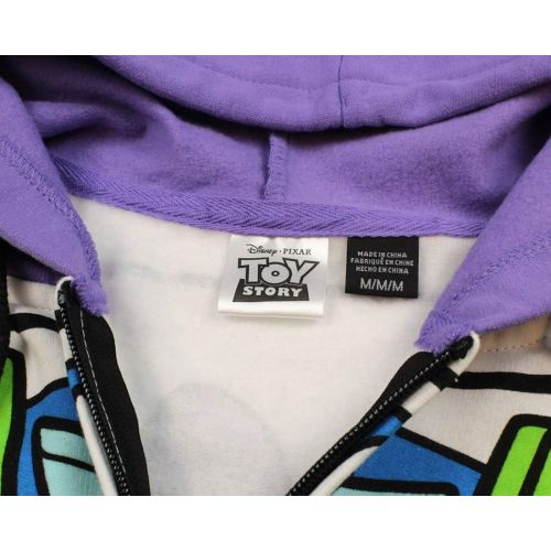 디즈니 할로윈 용품Disney Pixar Toy Story Mens I Am Buzz Lightyear Astronaut Costume Adult Sweatshirt Zip Hoodie