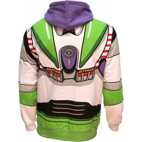 디즈니 할로윈 용품Disney Pixar Toy Story Mens I Am Buzz Lightyear Astronaut Costume Adult Sweatshirt Zip Hoodie