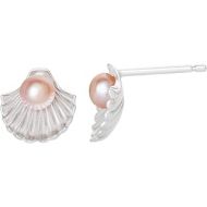 할로윈 용품Disney Princess Little Mermaid Seashell Sterling Silver Pearl Stud Earrings