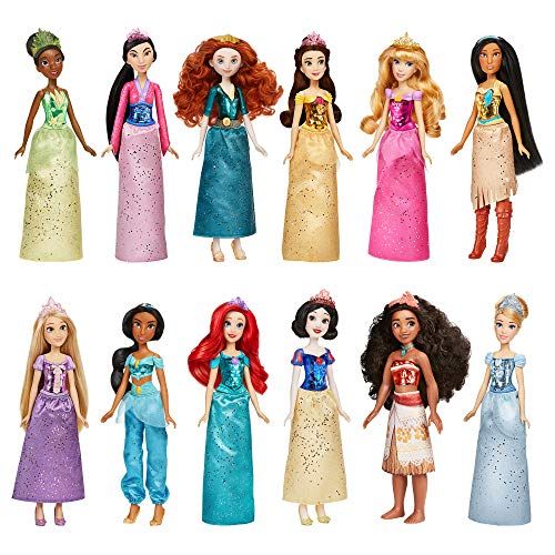 디즈니 Disney Princess Royal Collection, 12 Royal Shimmer Fashion Dolls with Skirts and Accessories, Toy for Girls 3 Years Old and Up (Amazon Exclusive)