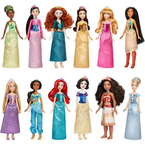 디즈니 Disney Princess Royal Collection, 12 Royal Shimmer Fashion Dolls with Skirts and Accessories, Toy for Girls 3 Years Old and Up (Amazon Exclusive)