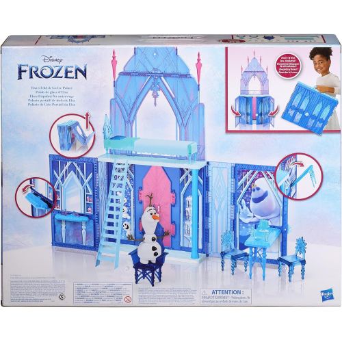 디즈니 Disney Frozen 2 Elsas Fold and Go Ice Palace, Castle Playset, Toy for Kids Ages 3 and Up