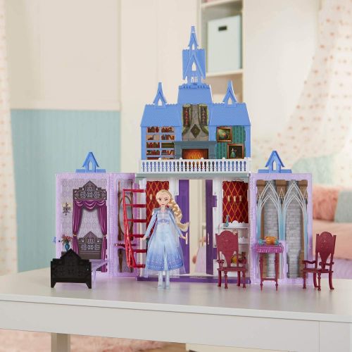 디즈니 Disney Frozen Fold and Go Arendelle Castle Playset Inspired 2 Movie, Portable Play - Toy for Kids Ages 3 and up