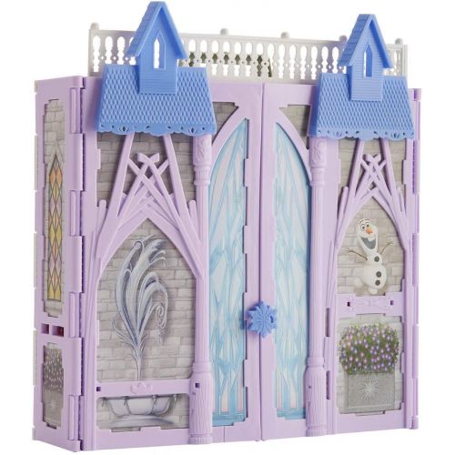 디즈니 Disney Frozen Fold and Go Arendelle Castle Playset Inspired 2 Movie, Portable Play - Toy for Kids Ages 3 and up