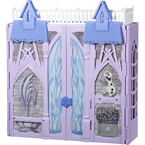 디즈니 Disney Frozen Fold and Go Arendelle Castle Playset Inspired 2 Movie, Portable Play - Toy for Kids Ages 3 and up