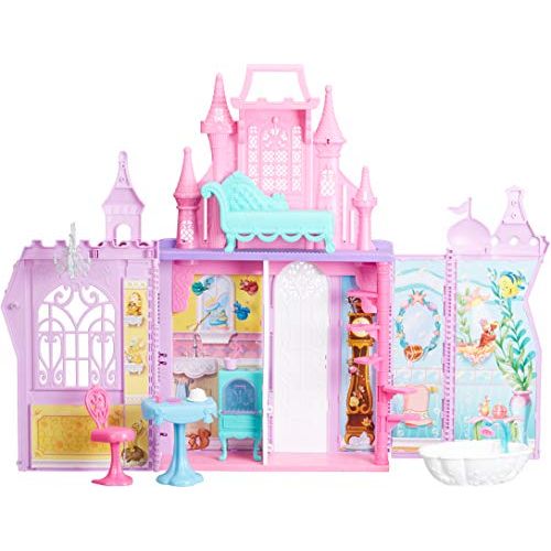 디즈니 Disney Princess Pop-Up Palace, Castle Playset with Handle and 13 Accessories, 5 Rooms, 2 Feet Tall