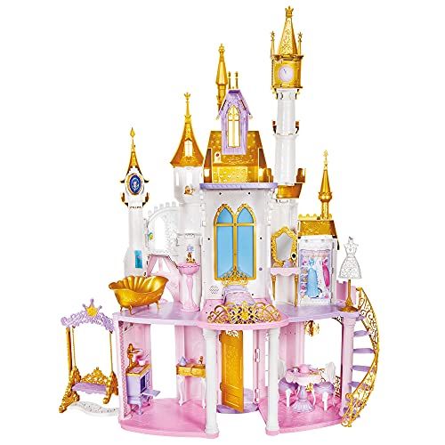 디즈니 Disney Princess Ultimate Celebration Castle, 4 Feet Tall Doll House with Furniture and Accessories, Musical Fireworks Light Show, Toy for Girls 3 and Up