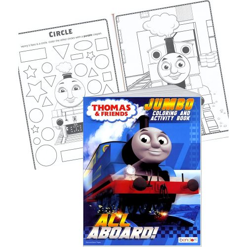 디즈니 토마스와친구들 기차 장난감Disney Studios Thomas The Train Coloring Book with Thomas and Friends Stickers Bundle with Thomas The Train Stickers and 2-Sided Door Hanger