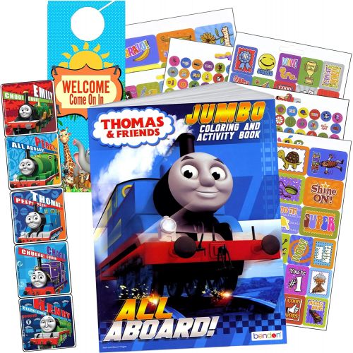 디즈니 토마스와친구들 기차 장난감Disney Studios Thomas The Train Coloring Book with Thomas and Friends Stickers Bundle with Thomas The Train Stickers and 2-Sided Door Hanger