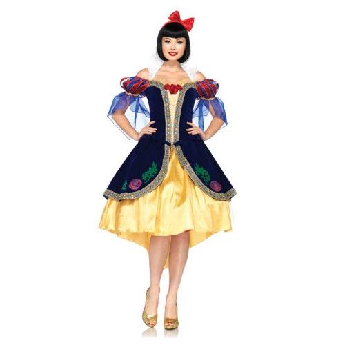 디즈니 Disney Leg Avenue Costumes 3Pc.Deluxe Snow White Includes Dress, Back Bow and Headband
