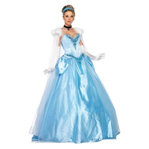디즈니 Disney Leg Avenue 6Pc. Deluxe Princess Cinderella Dress Cape Crown Head Piece