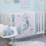Disney Ariel Sea Princess 3 Piece Crib Bedding Set, BlueWhiteGoldPink