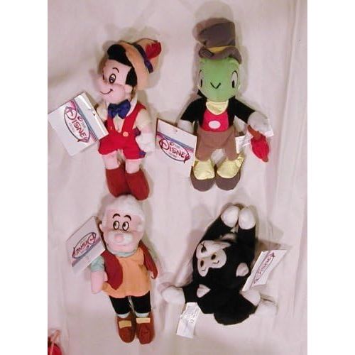 디즈니 Disneys Pinocchio Set, Pinocchio, Geppetto, Jiminy Cricket and Figaro 8 Inches