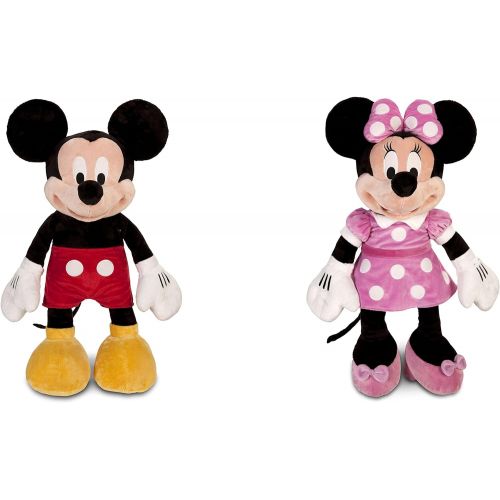 디즈니 Disney Mickey Mouse Plush - Large - 25 And Minnie Mouse Plush - Pink - Large - 27 Combo Set