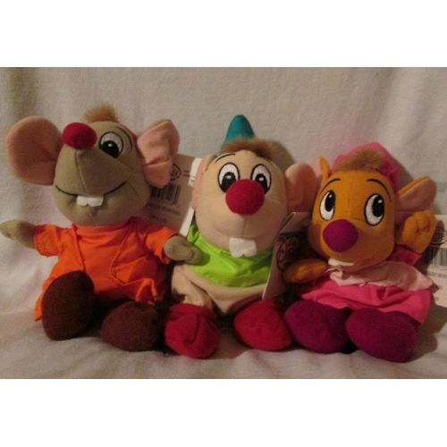 디즈니 Disney Store Cinderella Mouse Stuffed Bean Bag Plush Jaq, Suzy, Gus Mice Plush Set