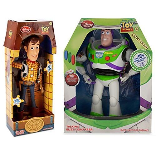 디즈니 Disney Toy Story 12-Inch Talking Buzz Lightyear and 16-Inch Talking Woody Figures