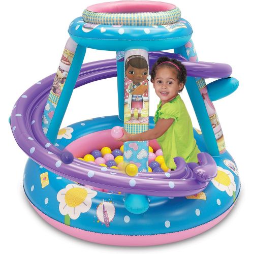 디즈니 Disney Doc Mcstuffins Sharing is Caring Ball Pit, 1 Inflatable & 50 Sof-Flex Balls, PuplePink, 43 W x 43 D x 38 H