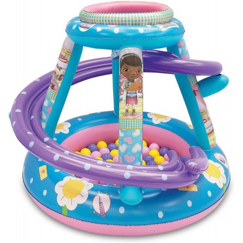 디즈니 Disney Doc Mcstuffins Sharing is Caring Ball Pit, 1 Inflatable & 50 Sof-Flex Balls, PuplePink, 43 W x 43 D x 38 H