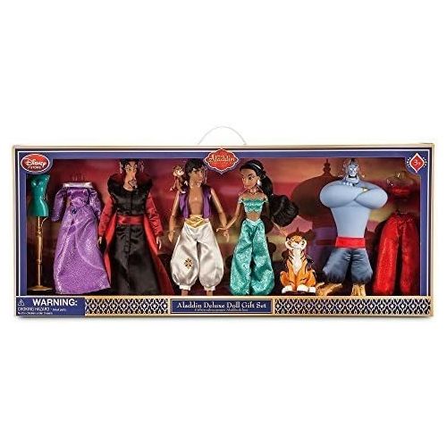디즈니 Disney Interactive Studios Aladdin Disney Deluxe Doll Gift Set, Action Figures of Aladdin, Jasmine, Genie, Jafar, Abu,...