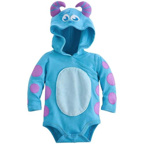 디즈니 Disney Sulley Monsters Inc. Baby Halloween Costume Bodysuit Hooded Size 9-12 Months
