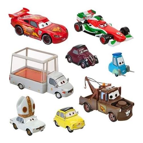 디즈니 Disney  Pixar CARS 2 Movie Exclusive 148 Die Cast Car 8Pack Holy Moly Includes Pope Popemobile!