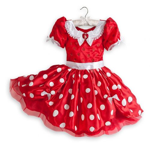 디즈니 Disney Store Minnie Mouse Costume Dress Size Medium 78-Red with White Polkadots