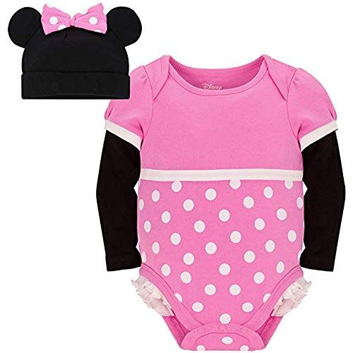 디즈니 Disney Store Pink Minnie Mouse Onesie Costume BodysuitHat Size 12-18 Months