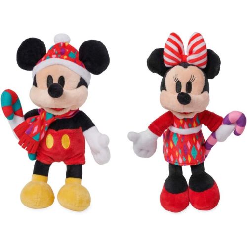 디즈니 Disney Mickey and Minnie Mouse Christmas Holiday Plush - Mini Bean Bag Set of 2