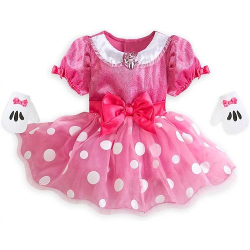 디즈니 Disney Store Minnie Mouse Little Girl Short Sleeve Costume Dress & Gloves Set (18-24 M)